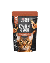 Kawałki w sosie Cielęcina z jeleniem mokra karma dla kotów 85 g
