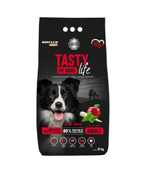 TASTY LIFE Premium z wołowiną dla psów średnich i dużych ras 12 kg