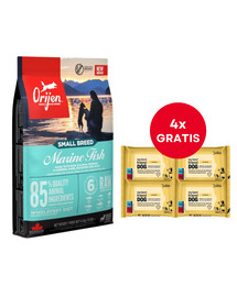 ORIJEN Small Breed Marine Fish 4,5 kg + LUBA My best friend Nawilżane chusteczki do pielęgnacji oczu, uszu i fałd skórnych 4 x 25 szt. GRATIS