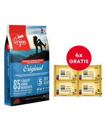 ORIJEN Original Dog 6 kg + LUBA My best friend Nawilżane chusteczki do pielęgnacji oczu, uszu i fałd skórnych 4 x 25 szt. GRATIS