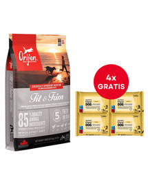 ORIJEN Fit & Trim Dog 6 kg + LUBA My best friend Nawilżane chusteczki do pielęgnacji oczu, uszu i fałd skórnych 4 x 25 szt GRATIS