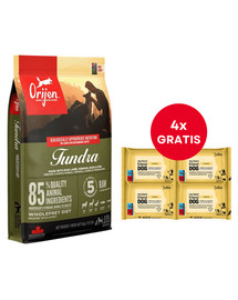 ORIJEN Tundra Dog 6 kg + LUBA My best friend Nawilżane chusteczki do pielęgnacji oczu, uszu i fałd skórnych 4 x 25 szt. GRATIS
