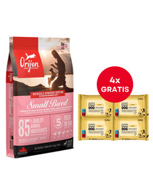 ORIJEN Small Breed Dog 4,5 kg + LUBA My best friend Nawilżane chusteczki do pielęgnacji oczu, uszu i fałd skórnych 4 x 25 szt. GRATIS