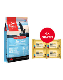 ORIJEN 6 Fish Dog 6 kg + LUBA My best friend Nawilżane chusteczki do pielęgnacji oczu, uszu i fałd skórnych 4 x 25 szt. GRATIS