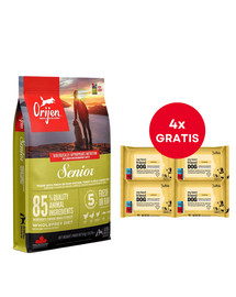 ORIJEN Senior Dog 6 kg + LUBA My best friend Nawilżane chusteczki do pielęgnacji oczu, uszu i fałd skórnych 4 x 25 szt. GRATIS