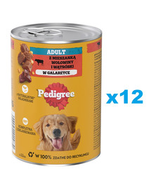 PEDIGREE Adult  12x400g - mokra karma dla psów z wołowiną w galaretce