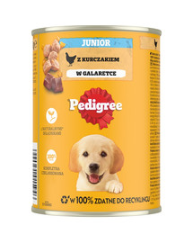 PEDIGREE Junior 400g mokra pełnoporcjowa karma dla dorastających psów z kurczakiem w galaretce