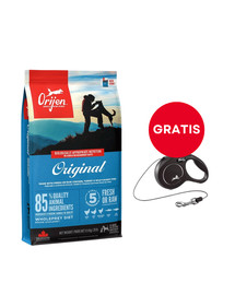 ORIJEN Original Dog 11,4 kg + FLEXI New Comfort S Cord 5 m black smycz automatyczna GRATIS