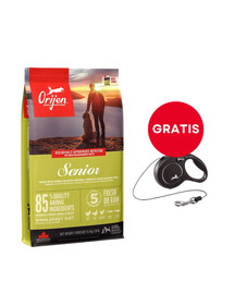 ORIJEN Senior Dog 11,4 kg + FLEXI New Comfort S Cord 5 m black smycz automatyczna GRATIS