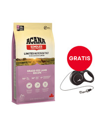 ACANA Grass-Fed Lamb Jagnięcina 17 kg + FLEXI New Comfort S Cord 5 m black smycz automatyczna GRATIS