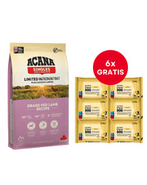 ACANA Grass-Fed Lamb 11.4 kg + LUBA My best friend Nawilżane chusteczki do pielęgnacji oczu, uszu i fałd skórnych 6 x 25 szt. GRATIS