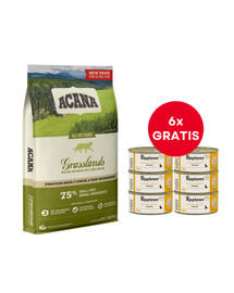 ACANA Grasslands Cat 4,5 kg + APPLAWS Cat Adult Mousse Chicken mus z kurczakiem 6 x 70g GRATIS