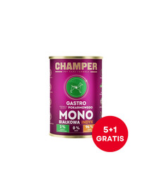 CHAMPER Gastro Indyk monobiałkowa karma dla psa 6 x 400 g (5+1 GRATIS)