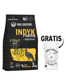PAKA ZWIERZAKA Seventh Heaven Karma sucha Indyk z maliną M 3kg + Miarka do karmy suchej GRATIS