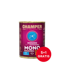 CHAMPER Immuno Indyk monobiałkowa karma dla psa 6 x 400 g