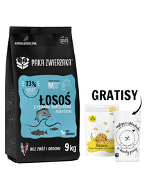 PAKA ZWIERZAKA Seventh Heaven Karma sucha Łosoś z rybami bałtyckimi M 9 kg + + Liofilizowane owoce banan dla psa 30 g + miarka do karmy suchej GRATIS