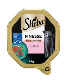 SHEBA Finesse tacka 85 g mokra karma pełnoporcjowa dla dorosłych kotów z łososiem w pasztecie