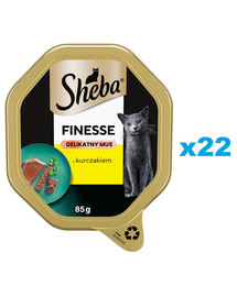 SHEBA Finesse tacka 22x85 g mokra karma pełnoporcjowa dla dorosłych kotów w musie