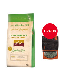 FITMIN dog medium maxi lamb rice 12 kg + 70g pałeczki dentystyczne z wodorostami dla małych psów GRATIS