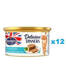 BUTCHER'S Classic Delicious Dinners z kurczakiem i indykiem mus 12 x 85 g