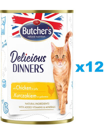 BUTCHER'S Delicious Dinners, karma dla kota, kawałki z rybą morską w galaretce 12 x 400g