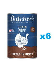 BUTCHER'S Original Recipe in Gravy, karma dla psa, kawałki z wołowiną w sosie, 6 x 400g