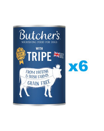 BUTCHER'S Original Tripe, karma dla psa, z kurczakiem i żwaczem, pasztet, 6 x 400g
