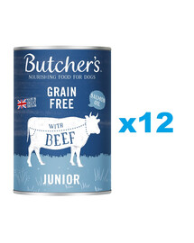 BUTCHER'S Original Junior, karma dla psa, kawałki z wołowiną w galaretce 12 x 400g