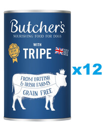 BUTCHER'S Original Tripe Mix, karma dla psa, ze żwaczem, pasztet 12 x 1200g