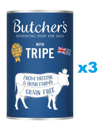 BUTCHER'S Original Tripe Mix, karma dla psa, ze żwaczem, pasztet, 3x1200g