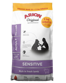 Original Sensitive Adult Medium Lamb Rice 15 kg (12 + 3 kg gratis)