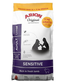 Original Sensitive Adult Large Lamb Rice 15 kg (12 + 3 kg gratis)