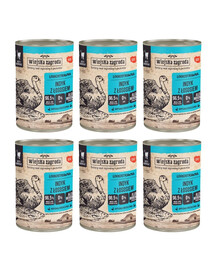 WIEJSKA ZAGRODA Indyk z łososiem mokra karma dla kotów 6x400 g