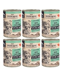 WIEJSKA ZAGRODA Indyk z królikiem mokra karma dla psów 6x400 g
