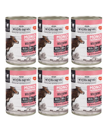 WIEJSKA ZAGRODA Monobiałkowa Wołowina mokra karma dla kotów 6x400g