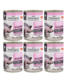 WIEJSKA ZAGRODA Monobiałkowa Wieprzowina mokra karma dla kotów 6x400 g