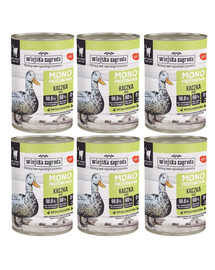 WIEJSKA ZAGRODA Monobiałkowa Kaczka mokra karma dla kotów 6x400 g