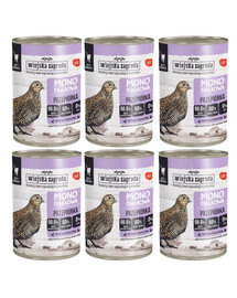 WIEJSKA ZAGRODA Przepiórka Monobiałkowa mokra karma dla kotów 6x400 g