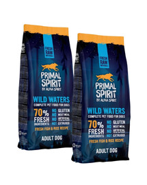 PRIMAL SPIRIT Wild Waters miękka karma dla psa ryba 2x12 kg