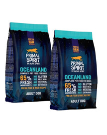 PRIMAL SPIRIT 65% Oceanland miękka karma dla psa ryba 2x1 kg