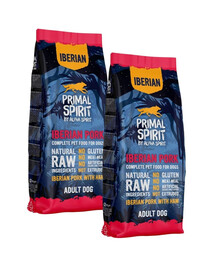 PRIMAL SPIRIT Iberian Adult Pork Ham 2x12kg z wieprzowiną i szynką dla dorosłych psów