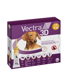 Roztwór do nakrapiania na pchły i kleszcze dla psów 1,5-4kg w pipecie 3szt.