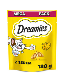 DREAMIES Mega Pack Chrupiące przysmaki dla kota o smaku sera 180 g