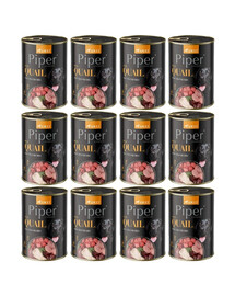 PIPER Mokra karma z przepiórką i żurawiną dla psa 12x400g