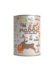 Chef Monoprotein Królik z warzywami 400 g mokra karma dla psów