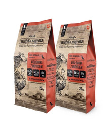 WIEJSKA ZAGRODA Wołowina z indykiem chrupki L 2x20 kg