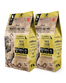 WIEJSKA ZAGRODA Indyk z gęsią karma dla psów chrupki M 2x2 kg