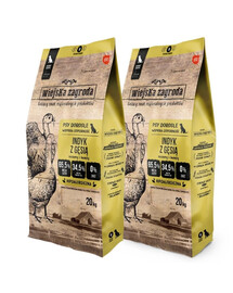 WIEJSKA ZAGRODA Indyk z gęsią karma dla psów chrupki M 2x20 kg