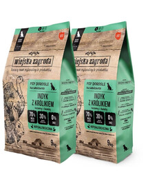 WIEJSKA ZAGRODA Indyk z królikiem karma dla psów chrupki S 2x9 kg