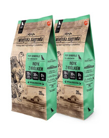 WIEJSKA ZAGRODA Indyk z królikiem chrupki S 2x20kg
